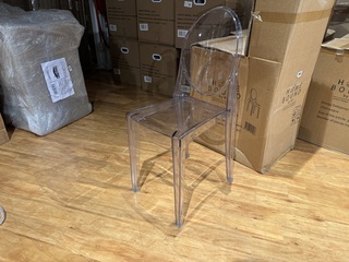 Set van 4 eetkamerstoelen, antraciet kunststof